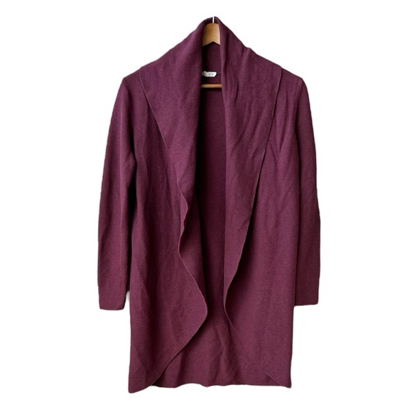 Eileen Fisher Sweaters - Eileen Fisher Open Front Cardigan Linen Blend Italian Yarn Size Small Maroon